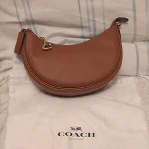 Coach Mira Tan Leather Crescent Bag